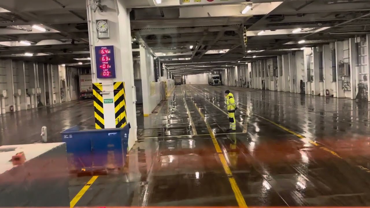 Driving the truck in to Viking grace