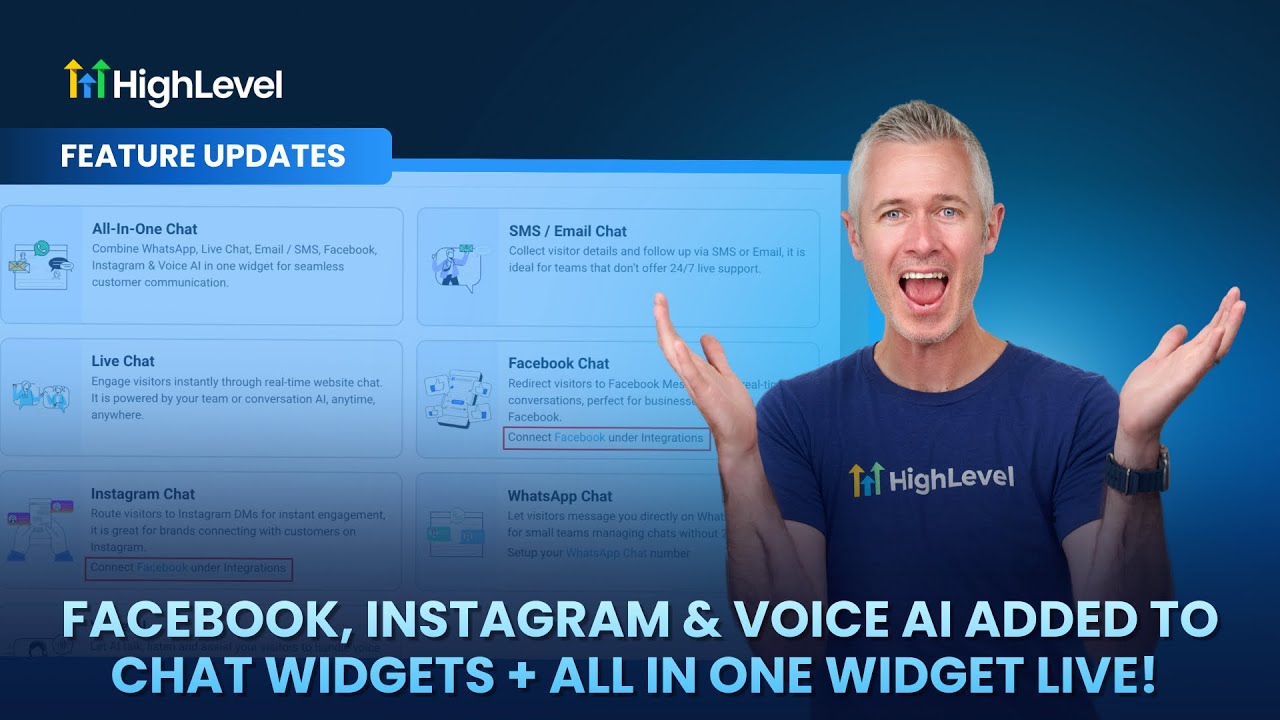 Facebook, Instagram и голосовой ИИ добавлены в виджеты чата + все в одном виджете Live!