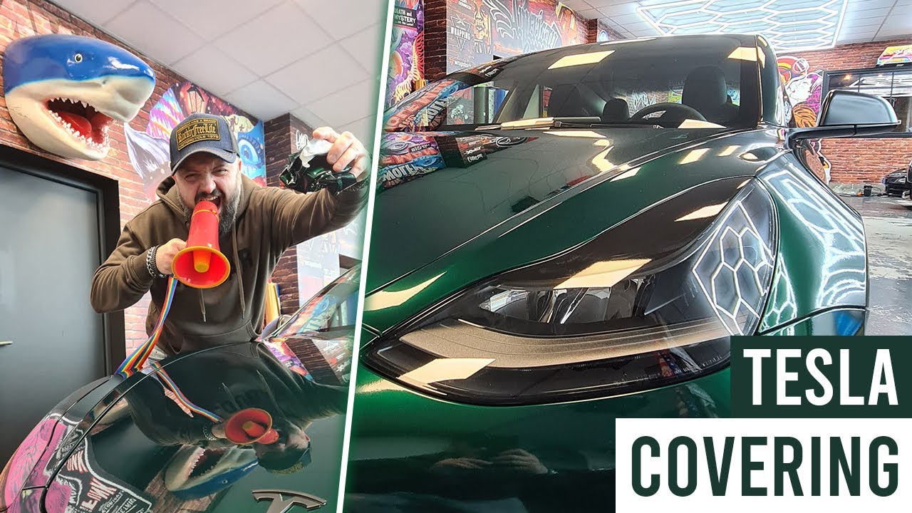 Covering d'une Tesla 3 très British