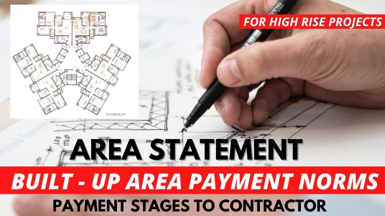 Calculation of Built Up Area of Building | Payment stages to contractor for Civil Works