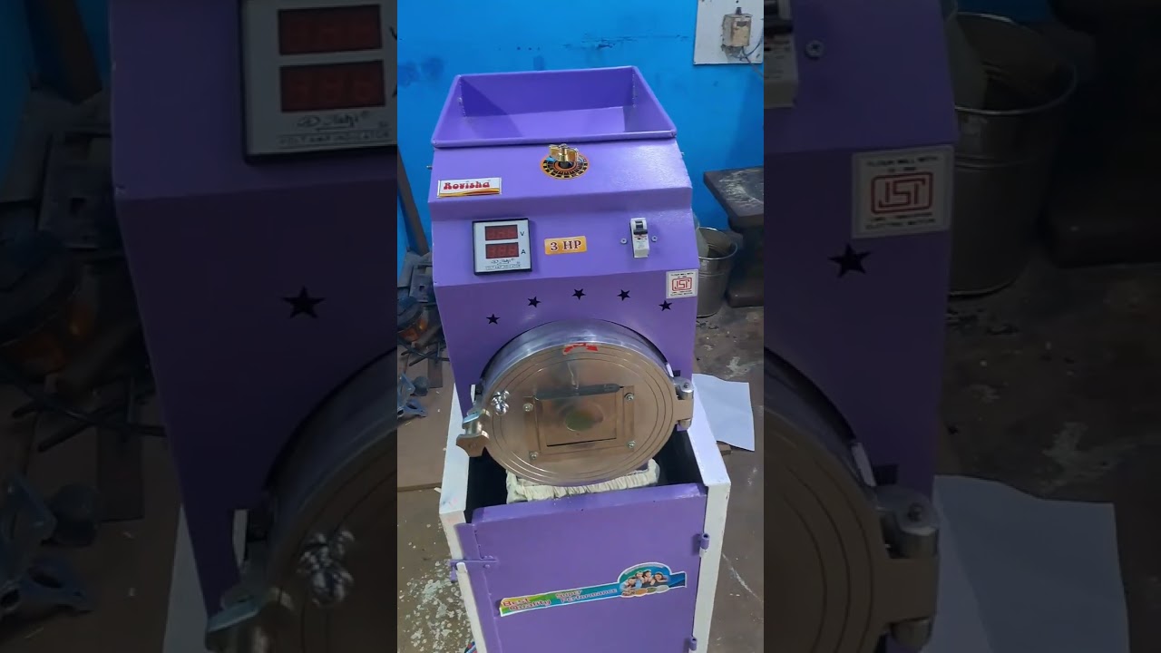 rovisha 3 hp dubal chemabr   chakki ,, attack chakii machine  demo