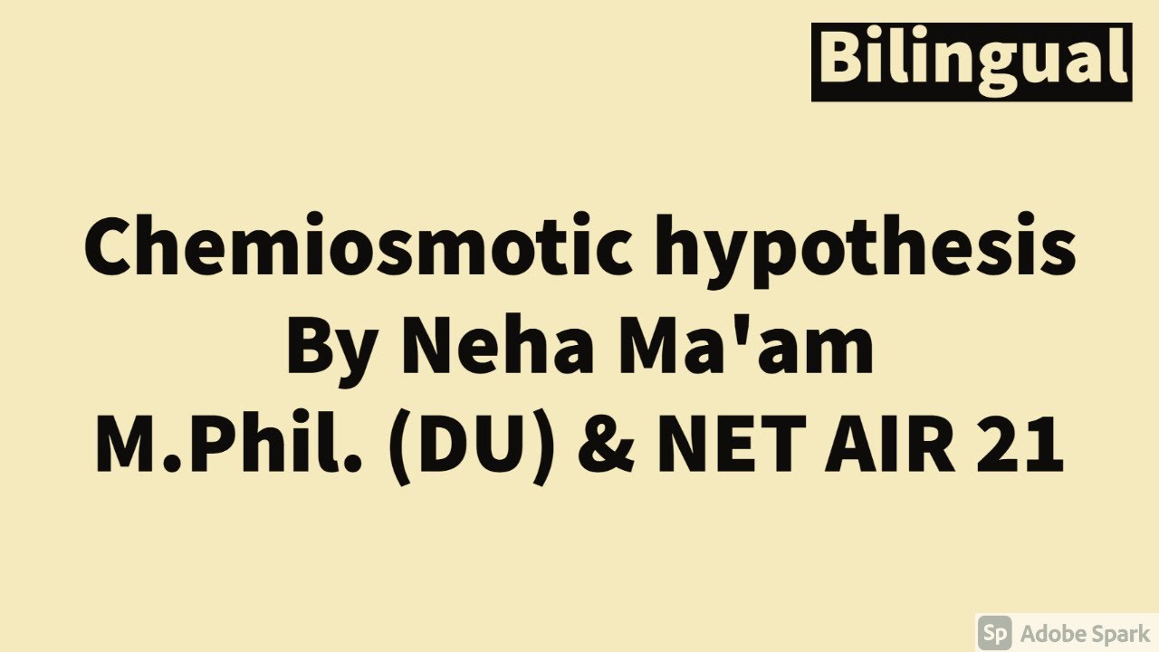 Chemiosmotic hypothesis | CSIR NET Life Sciences | Bioenergetics