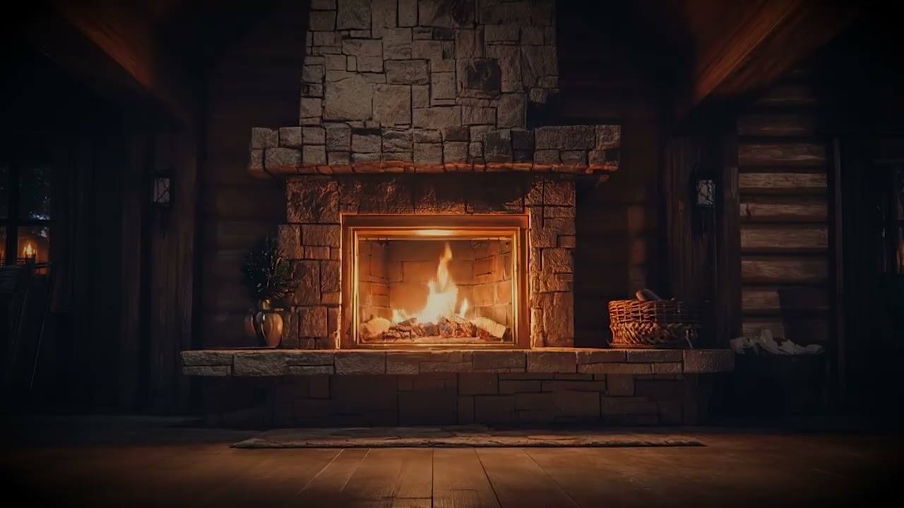 Peaceful Fireplace at Night 🔥 Deep Rest & Quiet Reflection | 10 Hours | Deep Peace Ambience