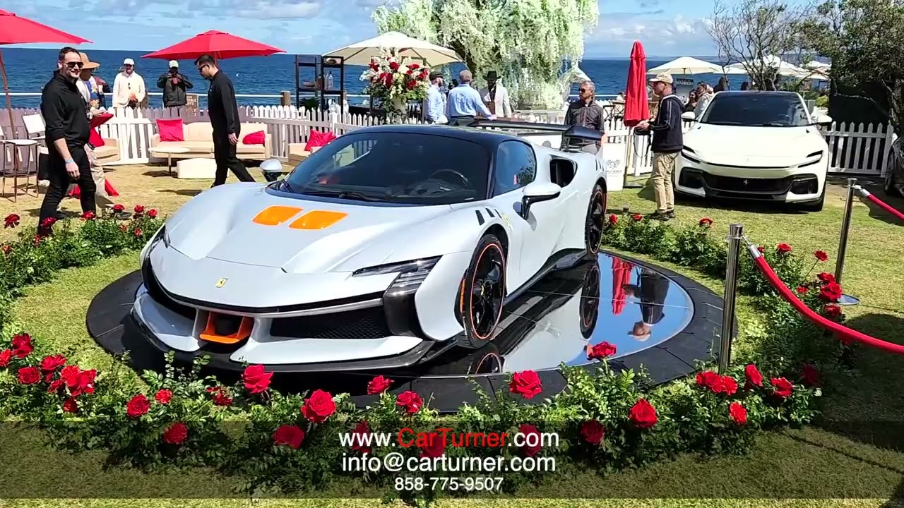 Ferrari SF-90 XX on mirror finish Carturner automotive turntable at LA Jolla concours