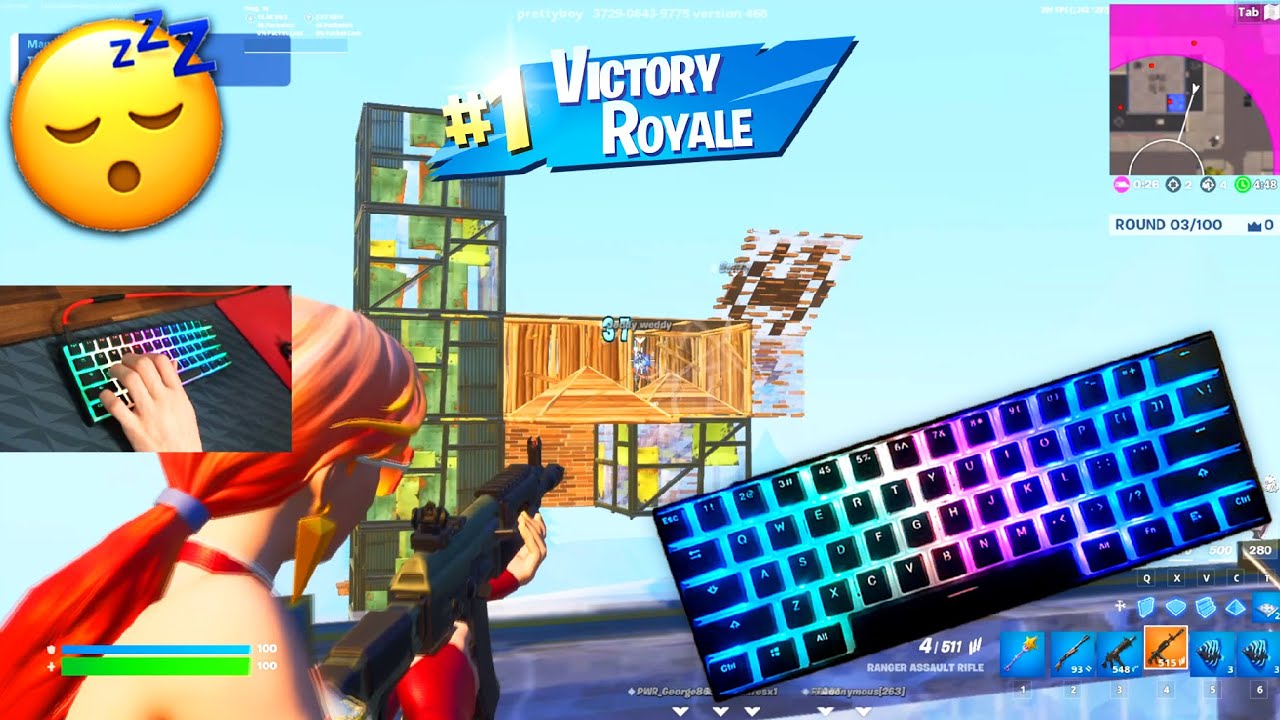 [1 HOUR] Lofi & Chill Keyboard & Mouse Sounds 😴 ASMR 😍 Fortnite ZoneWars Gameplay 240FPS