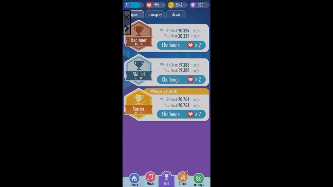 Piano Tiles 2 Skilled Challenge 19 388 Tiles/s With An Auto Clicker (OUTDATED)