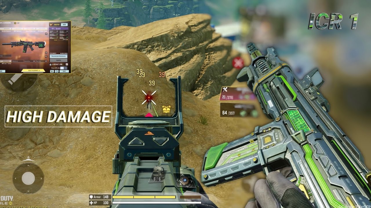 NO RECOIL in MID RANGE + HIGH DAMAGE | BEST ICR 1 GUNSMITH CODM BR | CODM BR GAMEPLAY