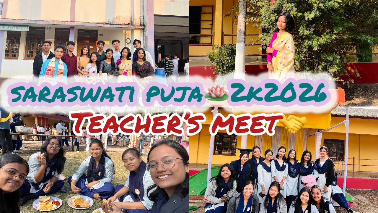 saraswati puja🪷|| Teacher’s meet🤝|| #Assamese vlog#viral#Tranding#Dailyvlog#lifestyles