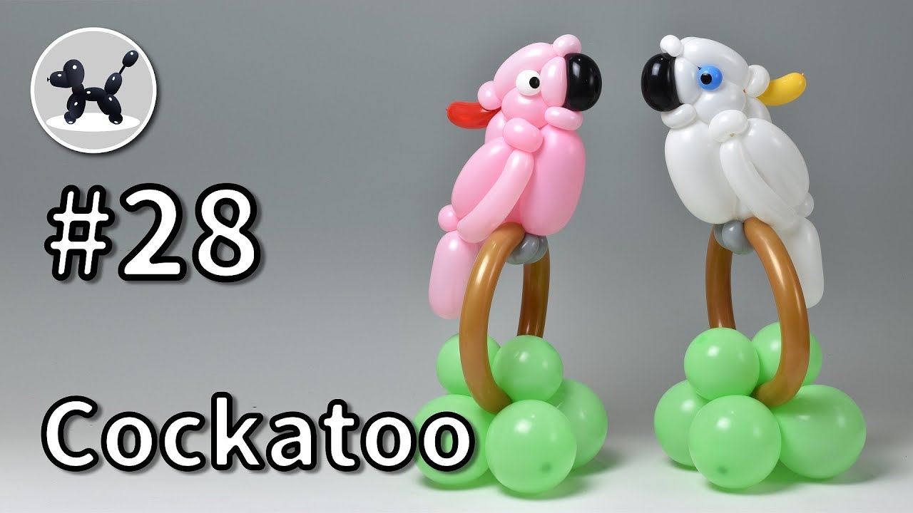 Cockatoo - How to Make Balloon Animals #28 / バルーンアートの作り方 #28 (オウム)