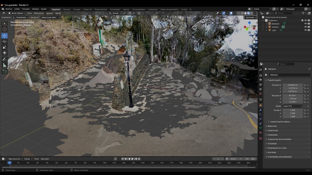 Regard3D, Fotogrametr&iacute;a con Regard3D, (Fotografias sin dist. focal constante) subida al Balneario...