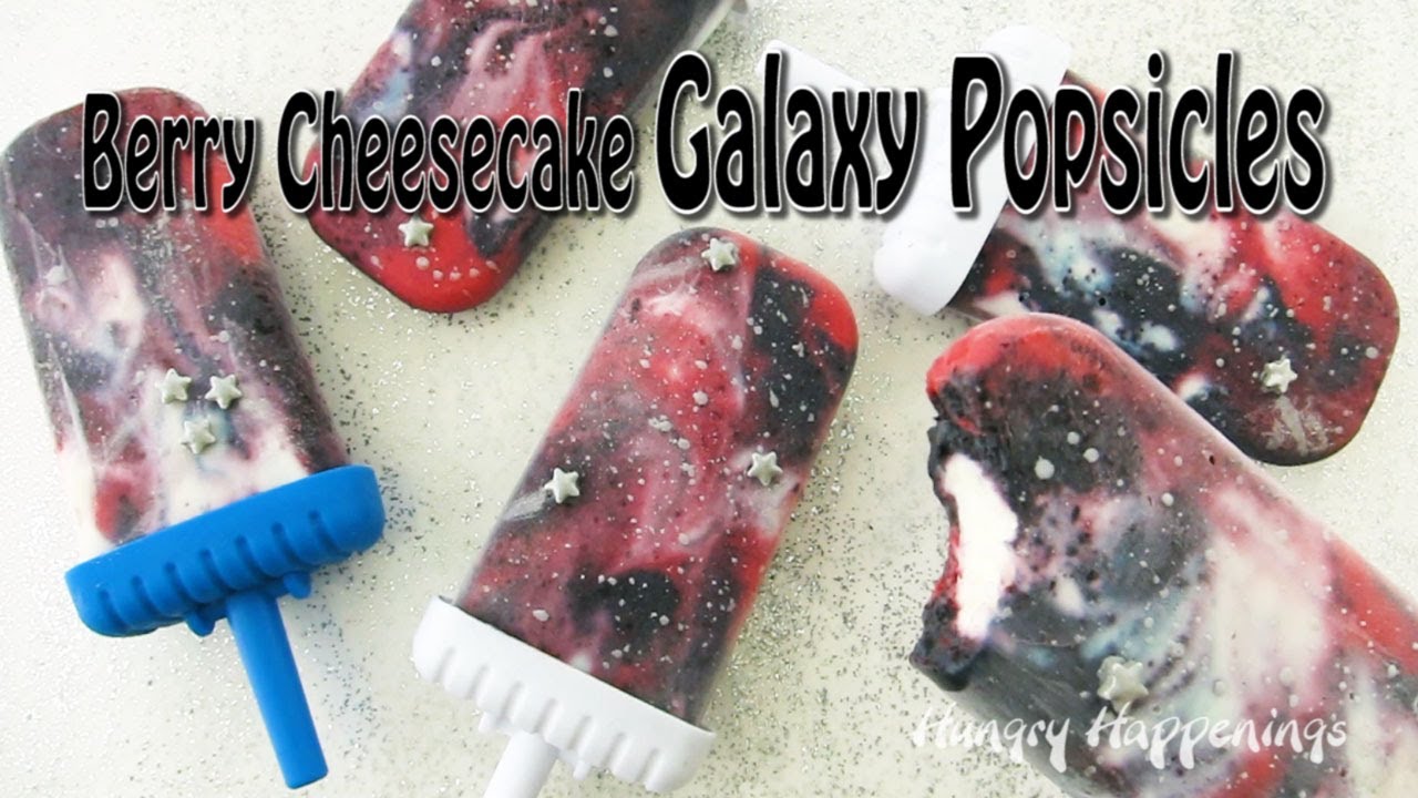 Galaxy Berry Cheesecake Popsicles