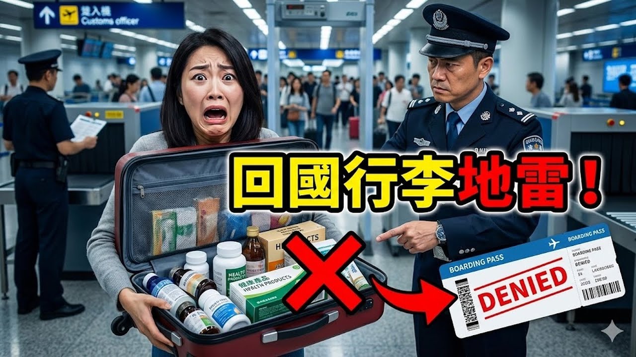 回國行李千萬別這樣打包！2026 機場海關最愛查的 3 種箱子，幫親戚帶的「保健品」可能害你無法登機！#回國行李 #機場海關 #2026 #行李箱 #保健品 #違禁品 #登機
