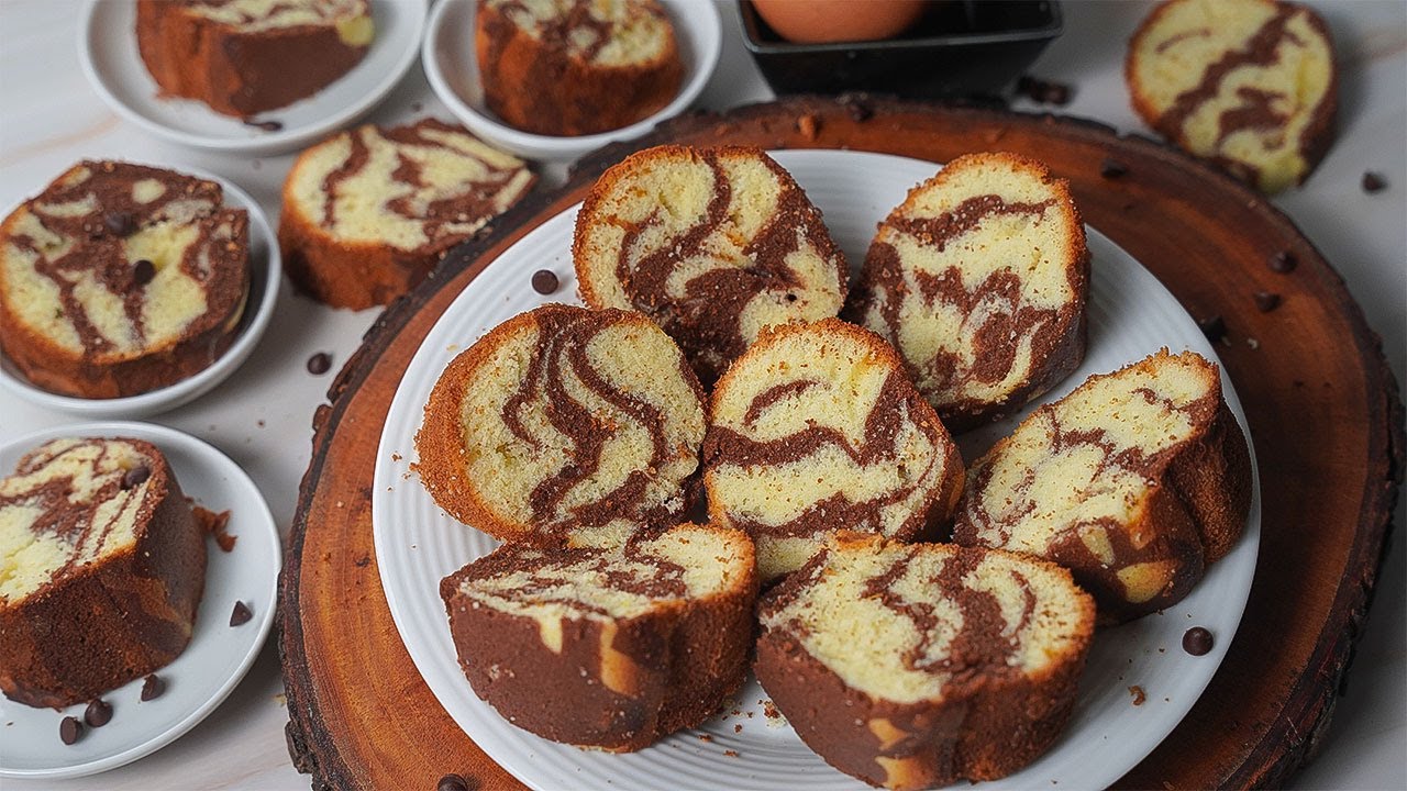 Soft Spongy Marble Cake Recipe Without Oven | Easy Marble Cake Recipe