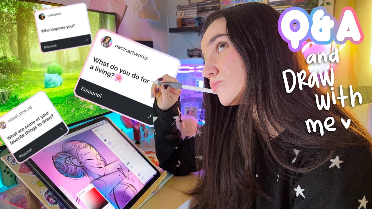 Working as a FULL TIME artist? ✦ Art Q&A, draw with me and colouring process