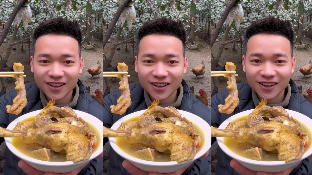 Rural Food Feast! Enjoying Homemade Chicken Soup | Delicious Home Style Eating Show
