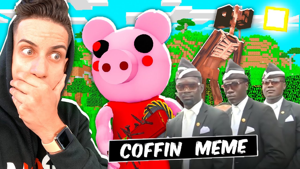 PIGGY ROBLOX ASTRONOMIA COFFIN MEME DANCE in MINECRAFT! (Try Not To Laugh Challenge)