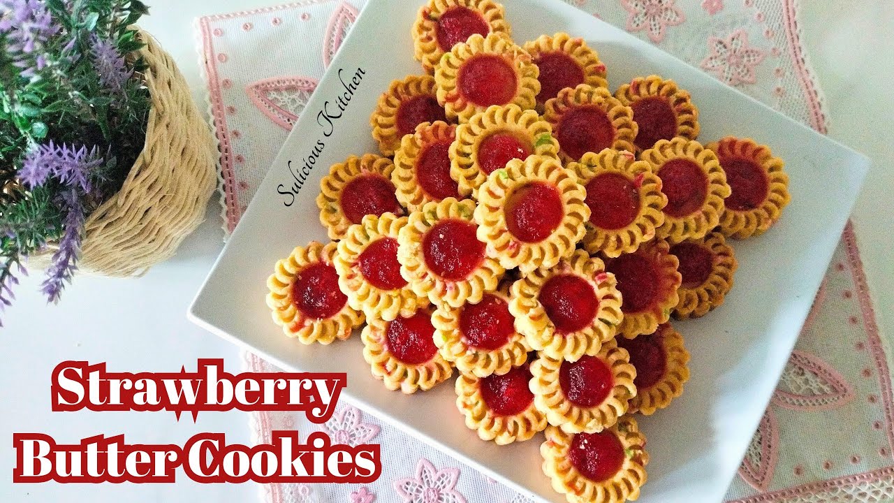 STRAWBERRY BUTTER COOKIES | Kue Kering Lebaran | Renyah & Ngeprul