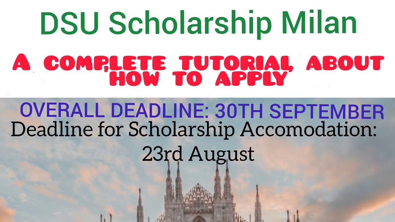 DSU Scholarship Italy | University of Milan Regional Scholarship | Study in Italy for Free