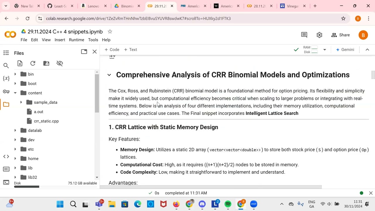 Intelligent Lattice Search: Exploring Optimized C++ Code for American Option Pricing