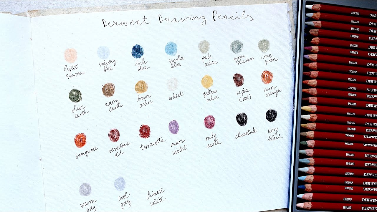 Derwent Drawing Pencils Set [24] in Natural Tones | Swatches!