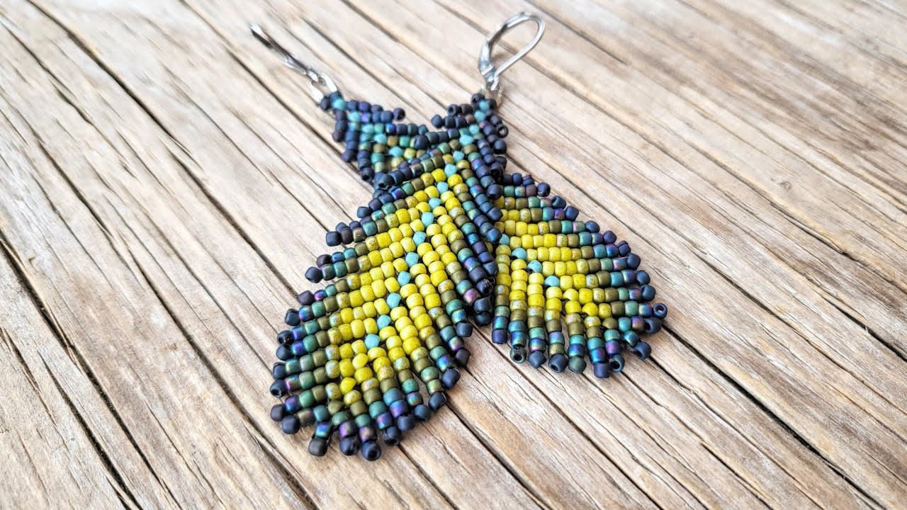 FEATHER • How to Make Beaded Feather Earrings