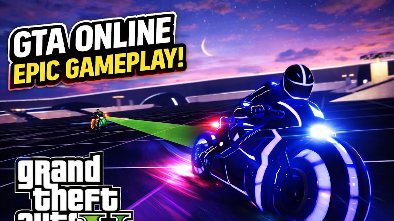 ⚡ Epic Tron Bike Fight  | GTA V GAMEPLAY #19