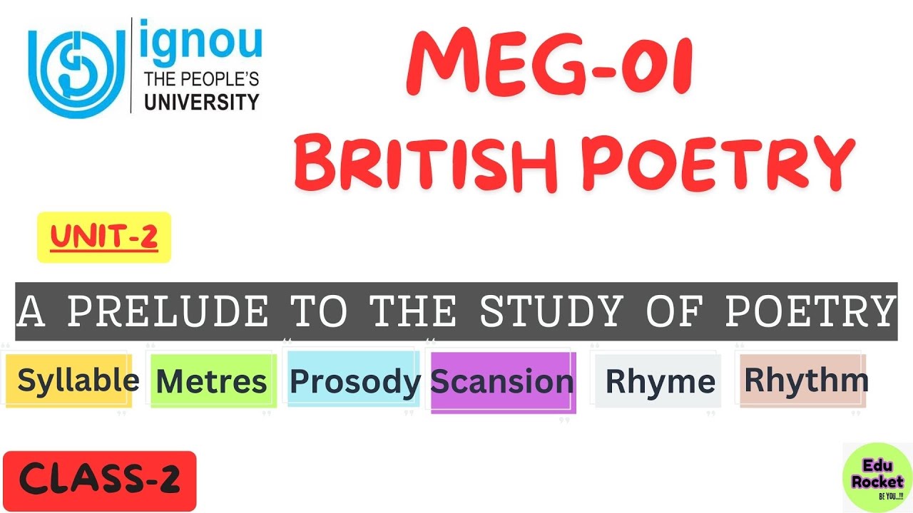 MEG-1 BRITISH POETRY  UNIT-2(A PRELUDE TO THE STUDY OF POETRY) #syllable #britishpoetry #edurocket