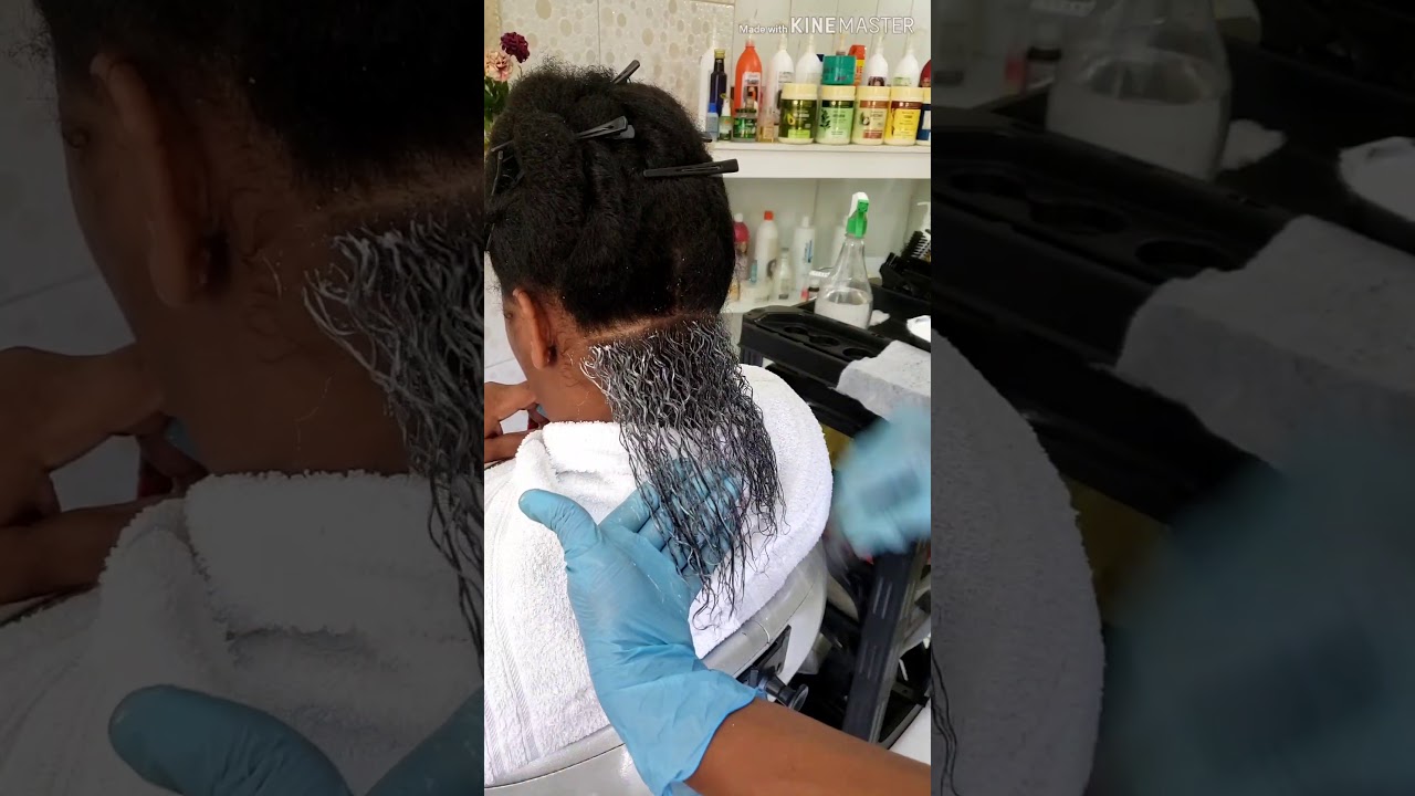 Relaxamento em cabelo frisado no cabelo de Hair Life