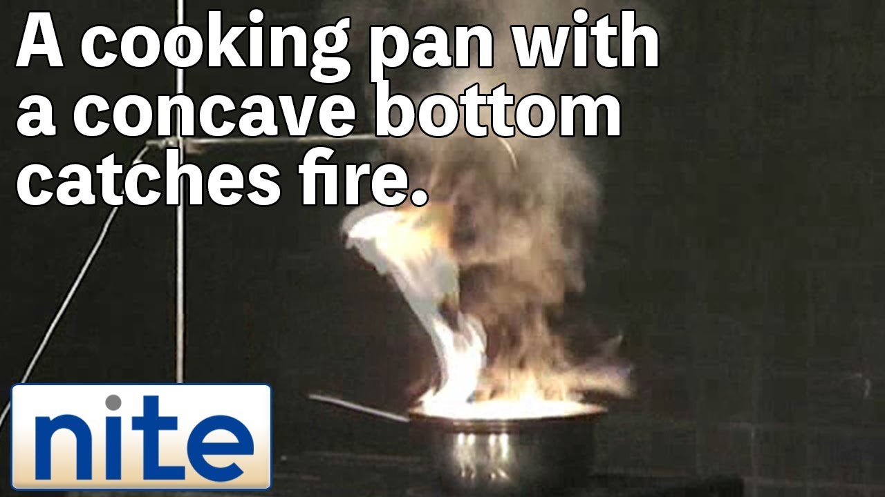 【nite-ps】IH cooker: 1.A fire starting from a cooking pan with a concave bottom on an IH cooker