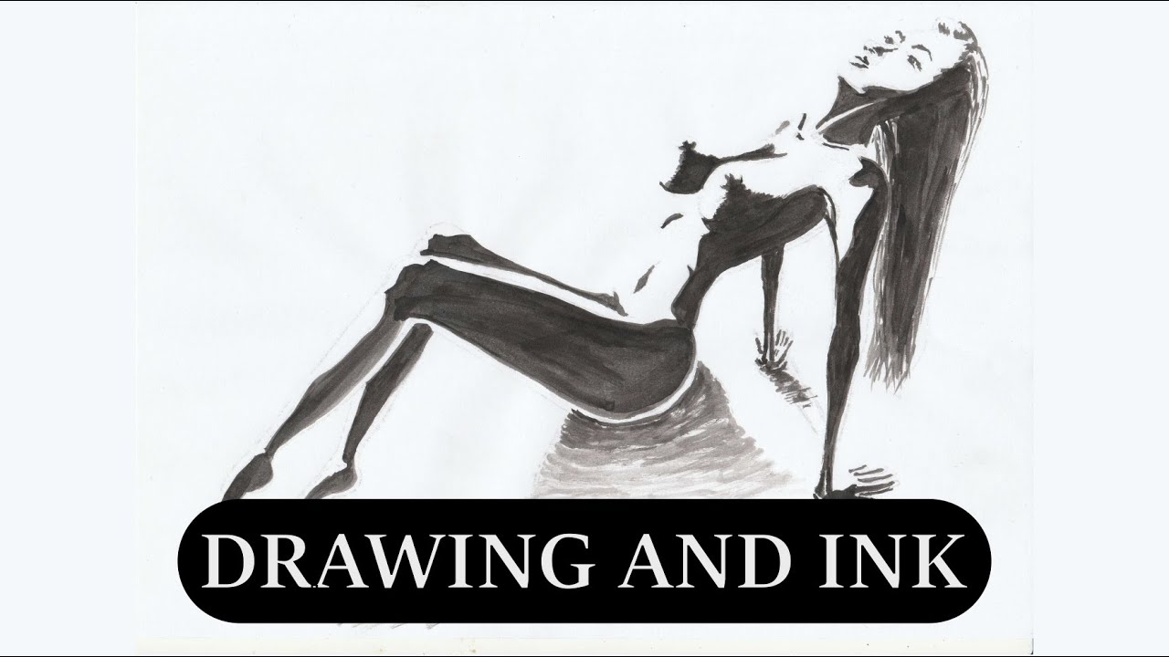 Female Figure Study 02 | High Contrast | Nude Art | Drawing and Inking Process