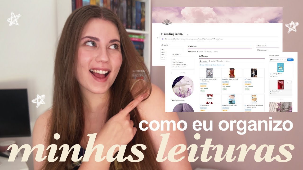 como eu organizo minhas leituras 📚 minha biblioteca no Notion + template ✨