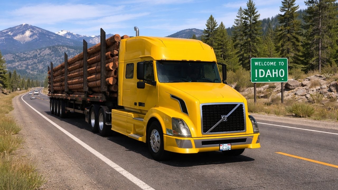 The job of transporting utility poles in Idaho - Volvo VNL - American Truck Simulator