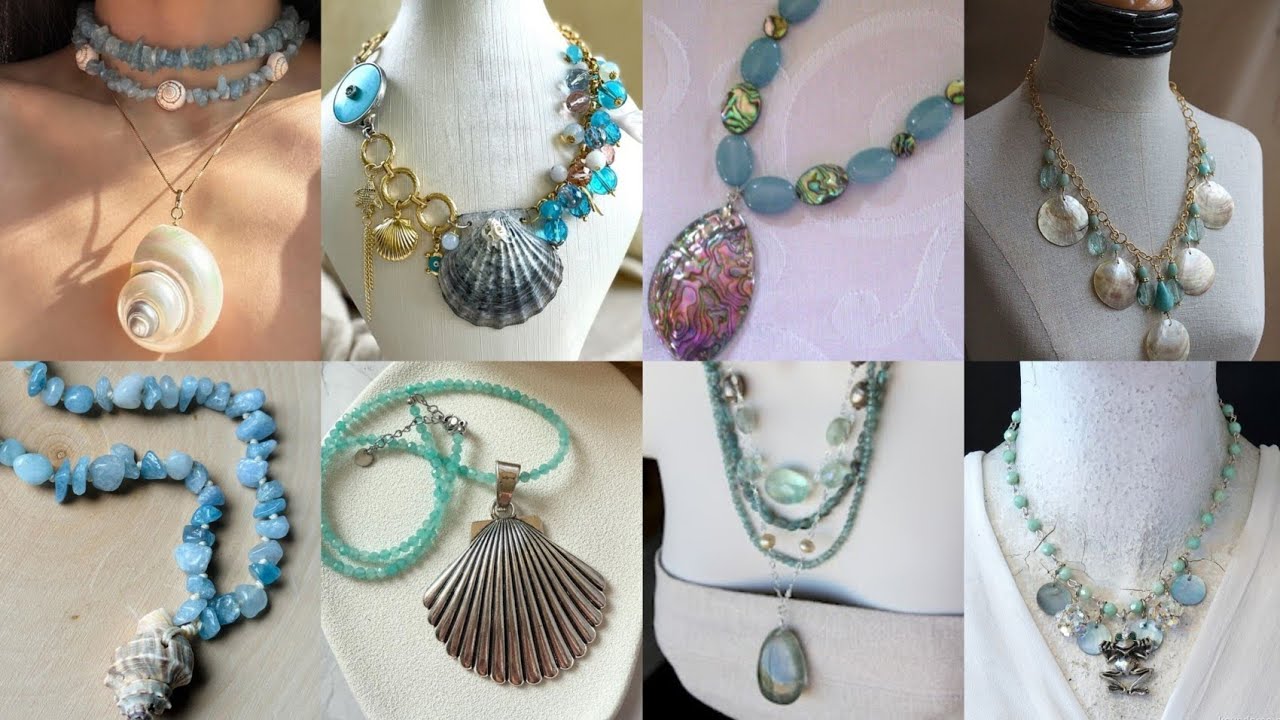 Aquamarine Meets Seashells🤩 | Ocean-Inspired Statement Necklace Designs