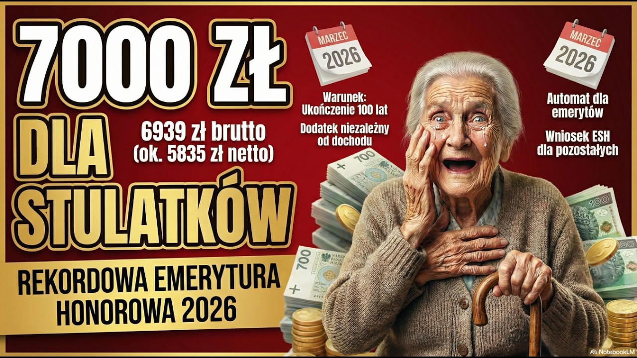 ZUS wypłaci fortunę! 💰 7000 zł dla seniora. Kto dostanie emeryturę honorową w 2026?