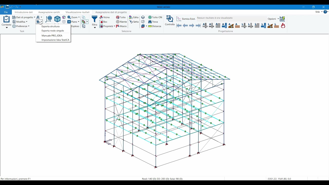 PRO_IDEA: esportazione dei collegamenti metallici da PRO_SAP a IDEA StatiCA