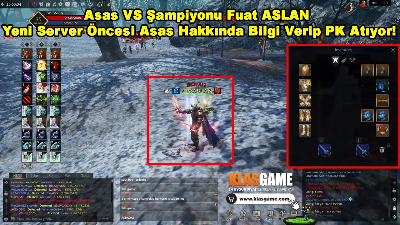 Asas VS Şampiyonu Fuat ASLAN - Yeni Server Öncesi Asas Hakkında Bilgi Verip PK Atıyor! Rise Online