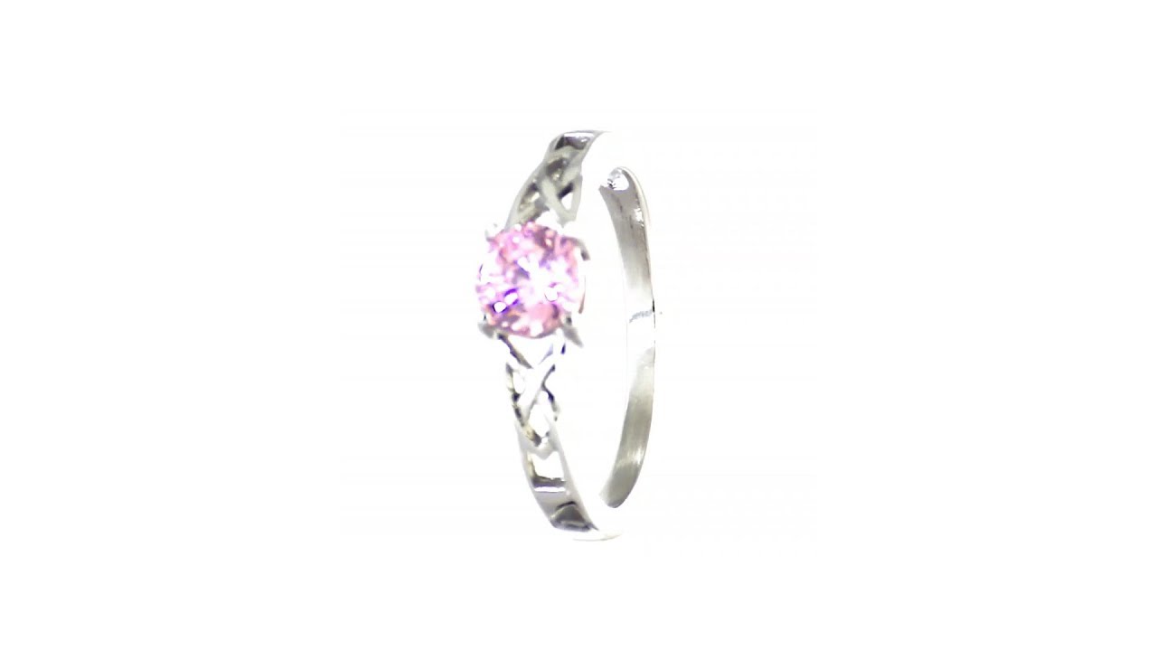 October Birthstone Cubic Zirconia Celtic Knot Ring | Fantasy Forge Jewelry