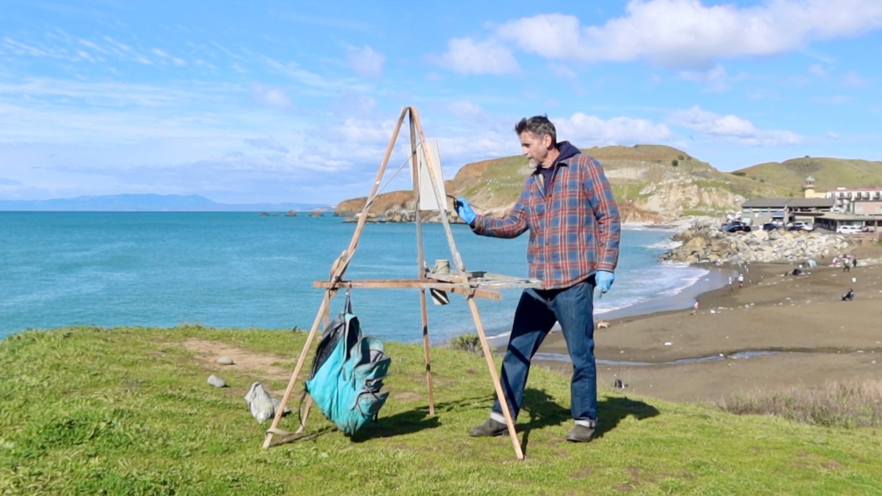 PAINTING CLOUDS plein air OIL PAINTING coastal California