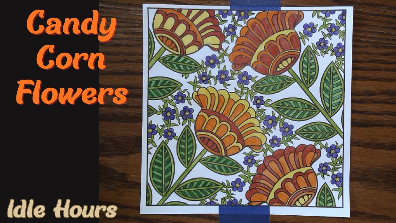 🍬 Candy Corn Flower 🌸 | Cozy Halloween Craft | Colour With Me