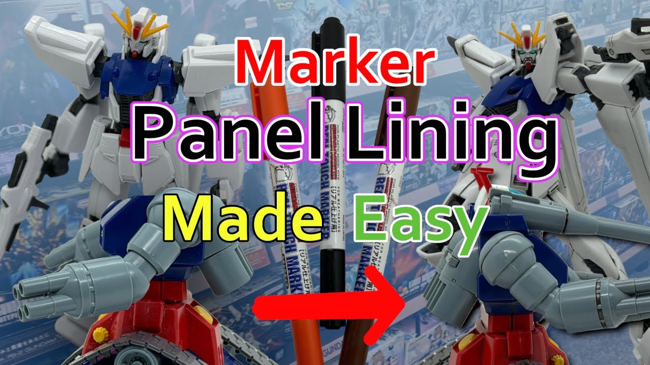 Gunpla Panel Lining with Markers - Gundam Real Touch Markers Tutorial
