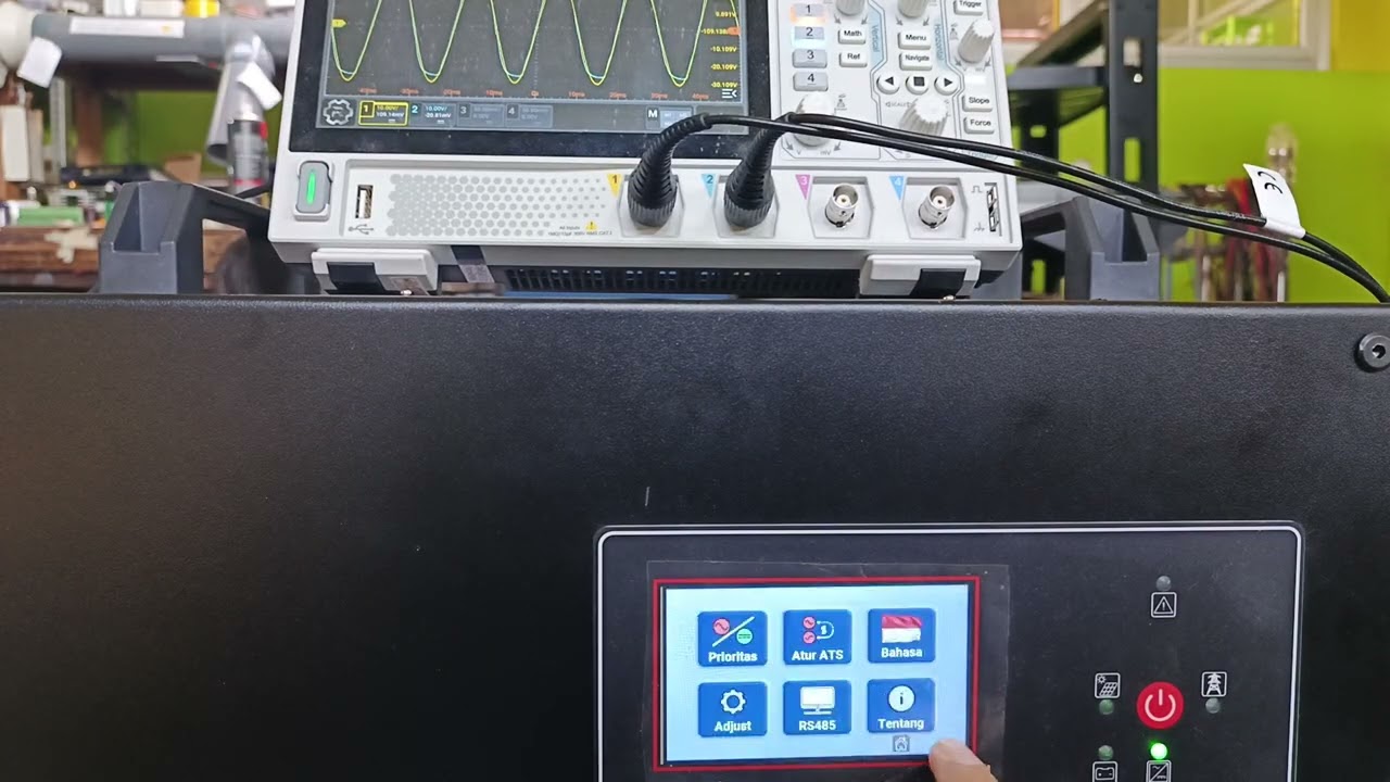 2603156WWTXJMX Test uji hybrid inverter touchscreen UPS DC to AC 5Kw PSW +MPPT.(