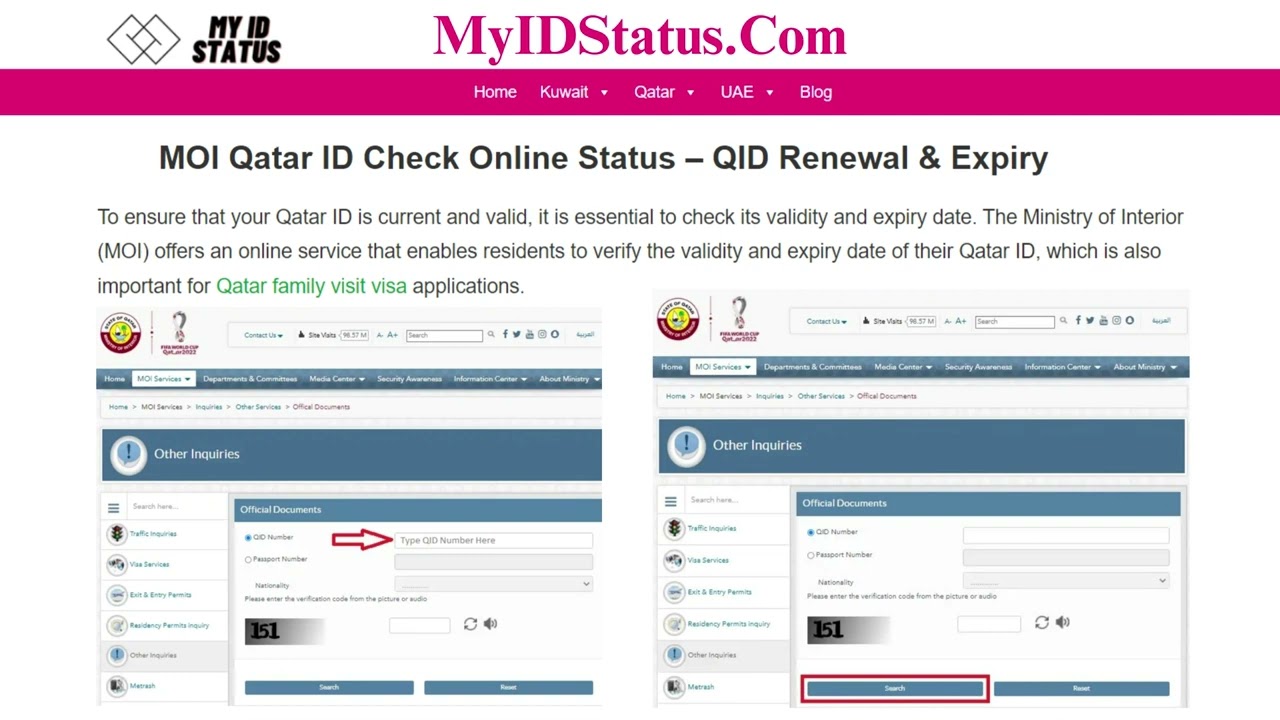 MOI Qatar ID Check Online Status &ndash; QID Renewal & Expiry