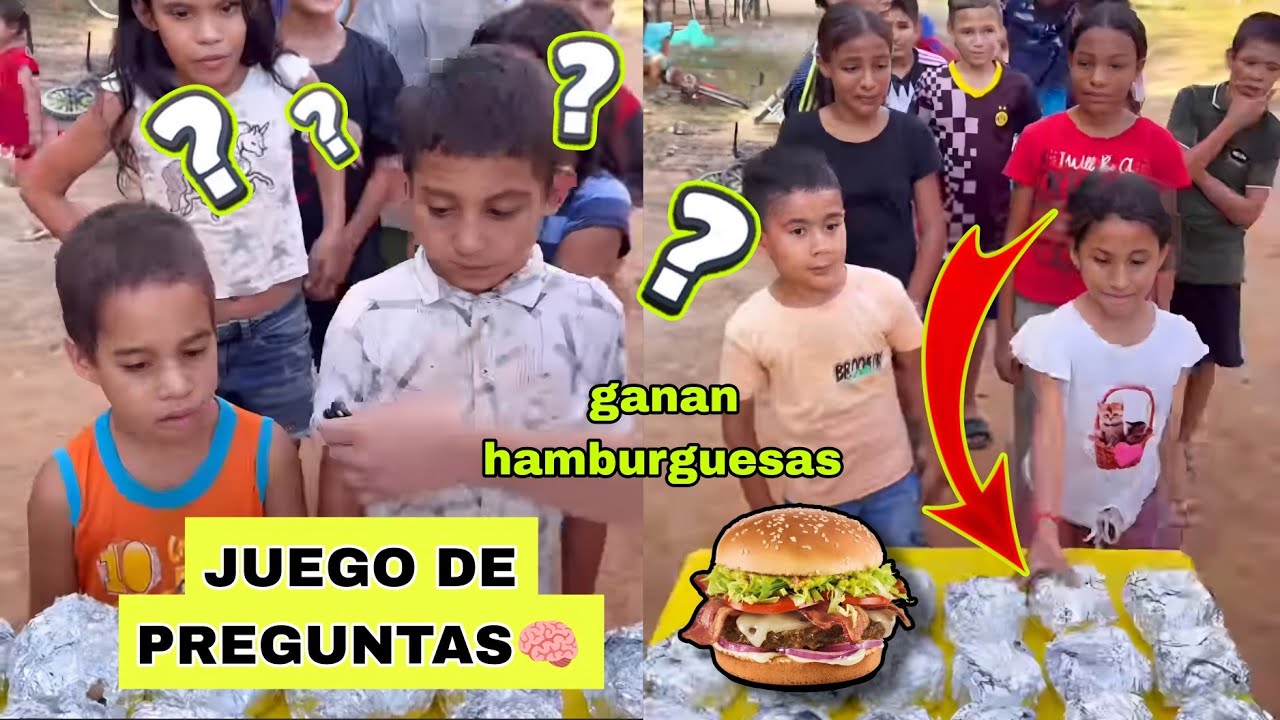 🧠😱Los niños ganan con el juego de preguntas🍔🥳