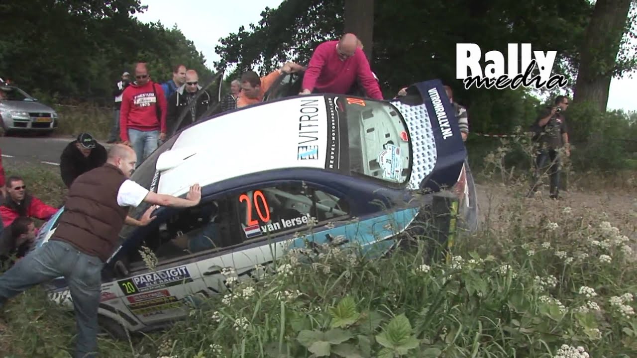 Rally crash - Lancer EVO 10 slides into ditch during ELE Rally 2009