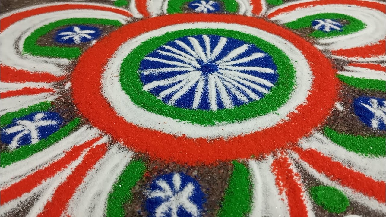 🇮🇳Republic day special rangoli design🇮🇳January 26 Republic day flower rangoli🌹🇮🇳