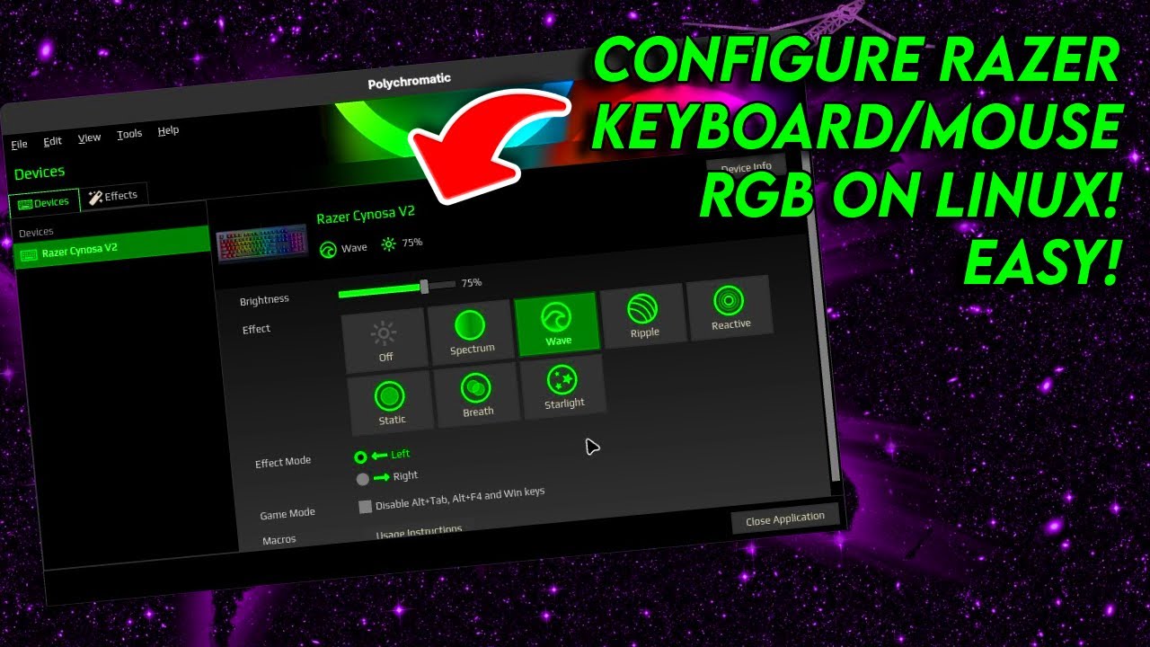 [EASY] How to Configure RAZER Keyboard & Mouse RGB on Fedora Linux (Also works on all distros)