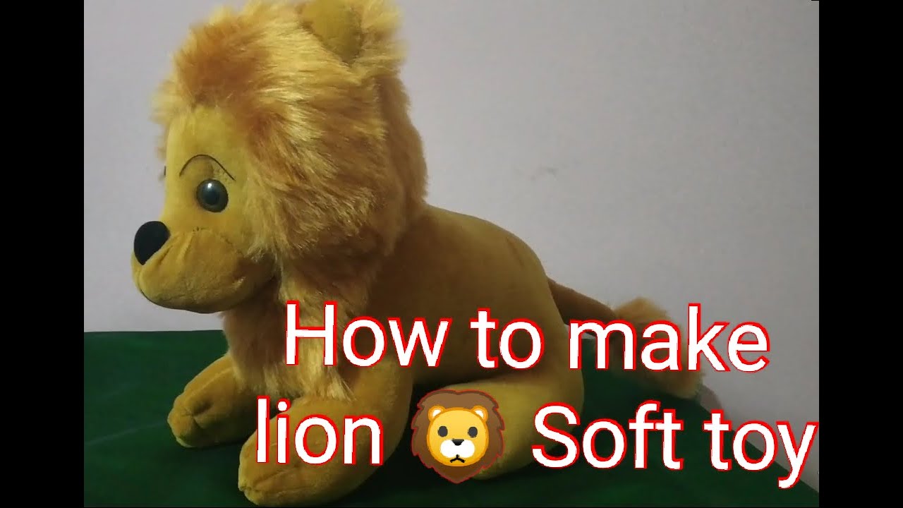 Soft toys making //How to make lion soft toy  at home in an easy way  with free pattern
