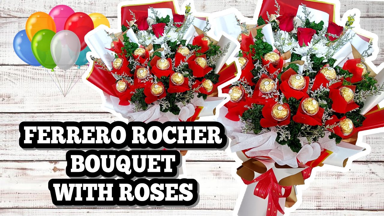 HOW TO MAKE A FERRERO ROCHER BOUQUET WITH ROSES | Vanessa Canobas #ferrerorocher #bouquet