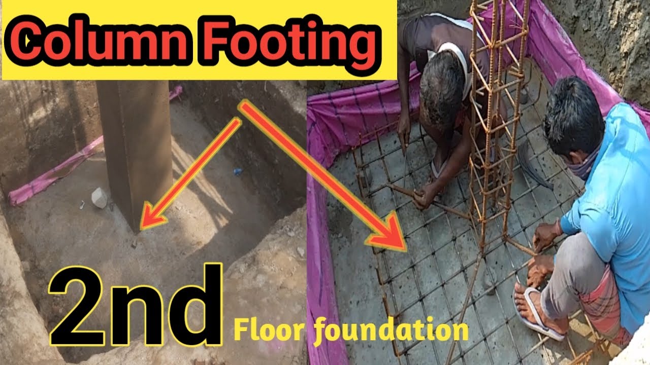 Column Footing for 2nd floor//foundation reinforcement.