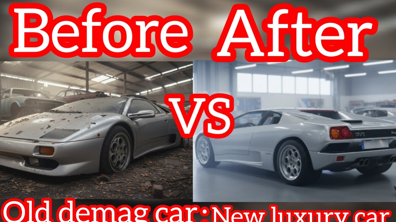 Old demag Lamborghini car restoration change into new luxury car